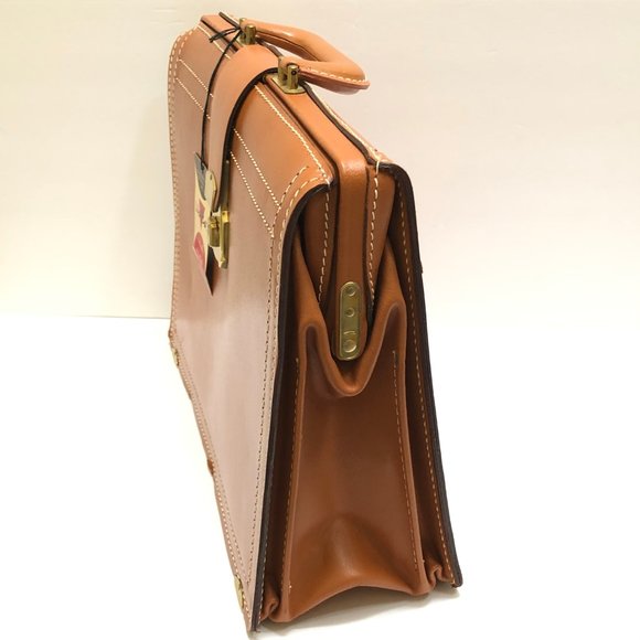 Vintage Leather Briefcase Doctor Bag New w Defects - Picture 2 of 14